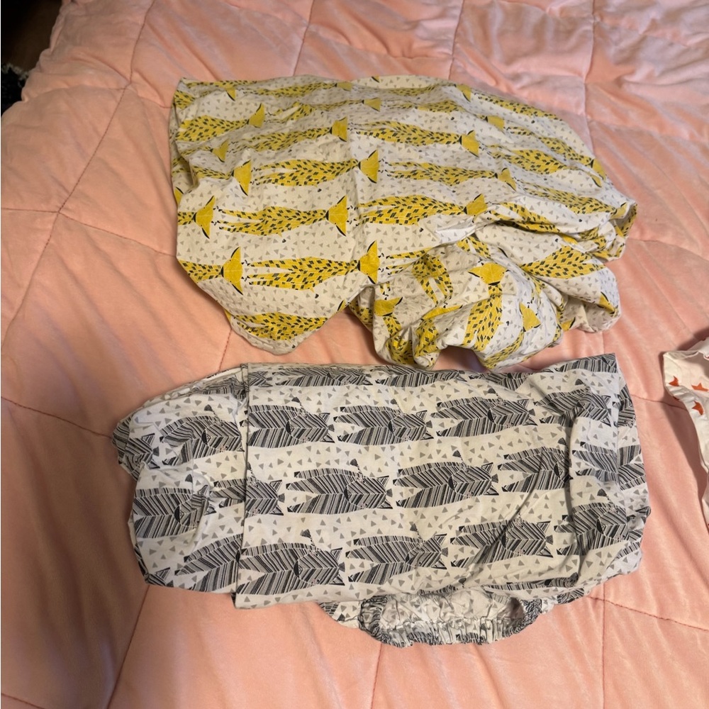 Pottery Barn Kids Giraffe and Zebra 2 Crib Sheets